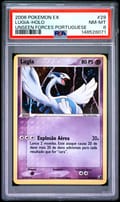 2006 Pokemon Portuguese Ex Unseen Forces Lugia-Holo #29 PSA 8