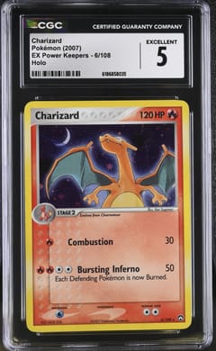 2007 Pokemon EX Power Keepers Charizard Holo #6/108 CGC 5