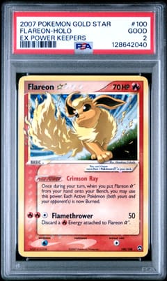 2007 Pokemon Ex Power Keepers Flareon-Holo Gold Star #100 PSA 2