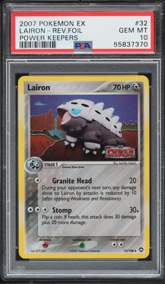 2007 Pokemon Ex Power Keepers Lairon-Reverse Foil #32 PSA 10