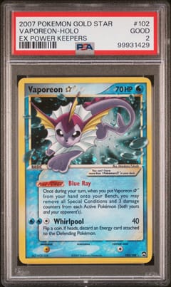 2007 Pokemon Ex Power Keepers Vaporeon-Holo Gold Star #102 PSA 2