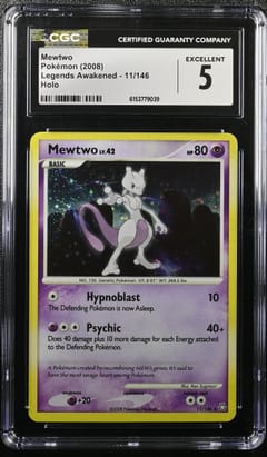 2008 Pokemon Legends Awakened Mewtwo Holo #11/146 CGC 5