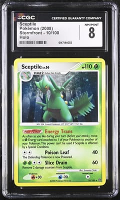 2008 Pokemon Stormfront Sceptile Holo #10/100 CGC 8