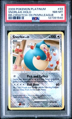 2009 Pokemon Platinum Rising Rivals Snorlax-Holo Crosshatch-2009 Pokemon League #33 PSA 8