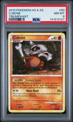 2010 Pokemon Heartgold & Soulsilver Triumphant Cubone Triumphant #60 PSA 8