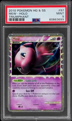 2010 Pokemon Heartgold & Soulsilver Triumphant Mew-Holo Triumphant #97 PSA 9