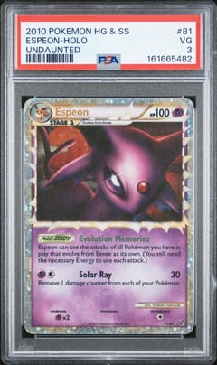 2010 Pokemon Heartgold & Soulsilver Undaunted Espeon-Holo #81 PSA 3
