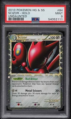 2010 Pokemon Heartgold & Soulsilver Undaunted Scizor-Holo #84 PSA 9
