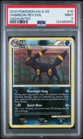 2010 Pokemon Heartgold & Soulsilver Undaunted Umbreon-Reverse Foil #10 PSA 9