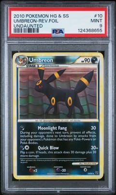 2010 Pokemon Heartgold & Soulsilver Undaunted Umbreon-Reverse Foil #10 PSA 9