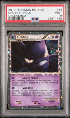 2010 Pokemon Heartgold & Soulsilver Unleashed Crobat-Holo #84 PSA 9
