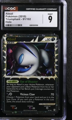 2010 Pokemon Triumphant Absol Holo #91/102 CGC 9