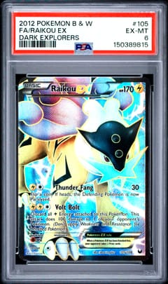 2012 Pokemon Black & White Dark Explorers Full Art / Raikou Ex #105 PSA 6