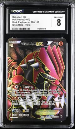 2012 Pokemon Dark Explorers Groudon EX Ultra Rare Holo #106/108 CGC 8