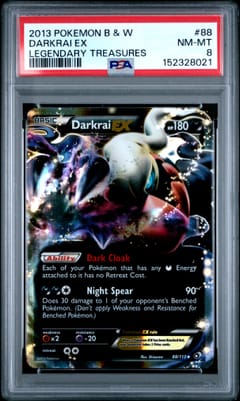 2013 Pokemon Black & White Legendary Treasures Darkrai Ex Legendary Treasures #88 PSA 8