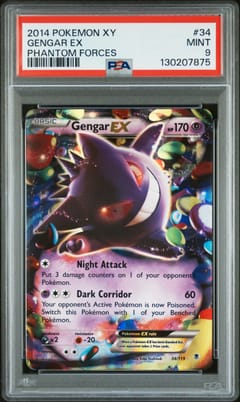 2014 Pokemon Xy Phantom Forces Gengar Ex #34 PSA 9