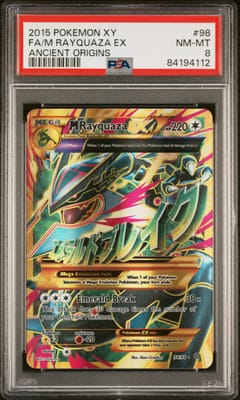 2015 Pokemon Xy Ancient Origins Fa/M Rayquaza Ex Ancient Origins #98 PSA 8