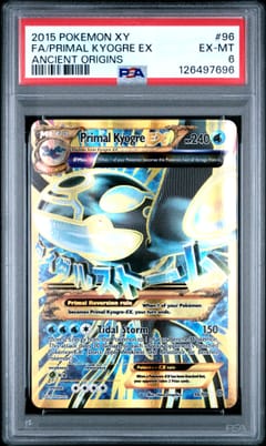 2015 Pokemon Xy Ancient Origins Full Art / Primal Kyogre Ex #96 PSA 6