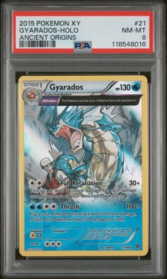2015 Pokemon Xy Ancient Origins Gyarados-Holo #21 PSA 8