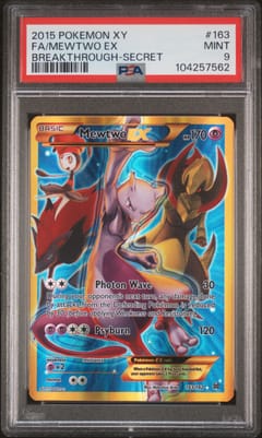 2015 Pokemon Xy Breakthrough Full Art / Mewtwo Ex Secret #163 PSA 9