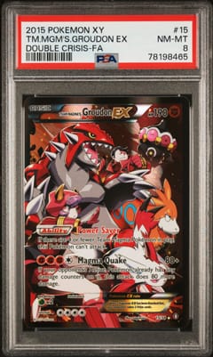 2015 Pokemon Xy Double Crisis Full Art / Team Magma's Groudon Ex #15 PSA 8