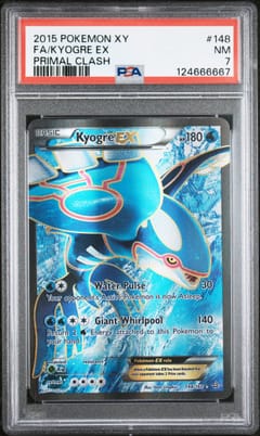 2015 Pokemon Xy Primal Clash Full Art / Kyogre Ex #148 PSA 7