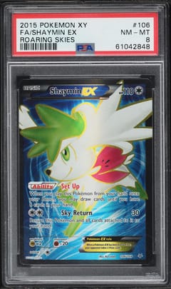 2015 Pokemon Xy Roaring Skies Full Art / Shaymin Ex #106 PSA 8
