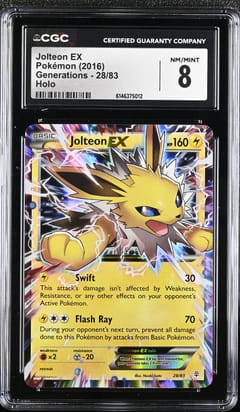2016 Pokemon Generations Jolteon EX Holo #28/83 CGC 8