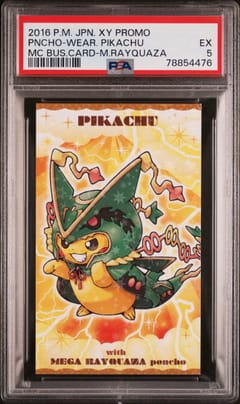 2016 Pokemon Japanese Strong Cute Pikachu Mega Campaign Business Cards Pikachu Rayquaza PSA 5