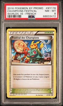 2016 Pokemon Xy Black Star Promo Champions Festival Worlds 16-French #XY176 PSA 8