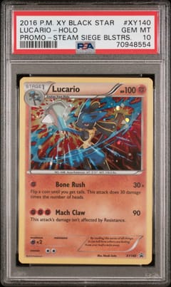 2016 Pokemon Xy Black Star Promo Lucario-Holo Steam Siege Blisters #XY140 PSA 10