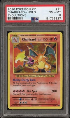 2016 Pokemon Xy Evolutions Charizard-Holo Evolutions #11 PSA 8