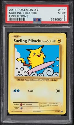 2016 Pokemon Xy Evolutions Surfing Pikachu #111 PSA 9
