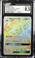 2017 Guardians Rising Metagross GX Rainbow Rare Holo #157/145 CGC 8.5