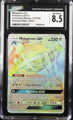2017 Guardians Rising Metagross GX Rainbow Rare Holo #157/145 CGC 8.5