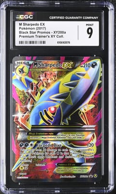 2017 Pokemon Black Star Promos M Sharpedo EX Premium Trainer's XY Collection #XY200a CGC 9