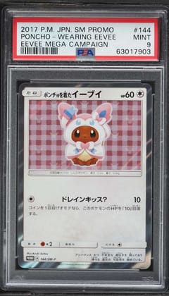 2017 Pokemon Japanese Sm Promo Poncho-Wearing Eevee Eevee Mega Campaign #144 PSA 9