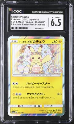 2017 Pokemon Sun & Moon Promos Japanese Easter's Pikachu Pikachu's Easter Pack Purchase #055/SM-P CGC 6.5
