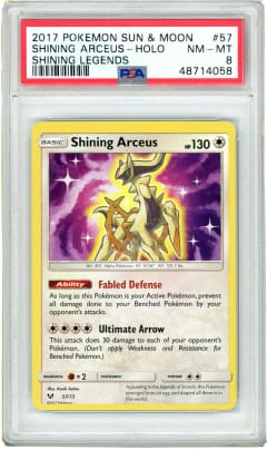 2017 Pokemon Sun & Moon Shining Legends Shining Arceus-Holo #57 PSA 8