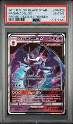 2018 Pokemon Sm Black Star Promo Naganadel Gx Promo-D.m.elite Trainer #SM125 PSA 10