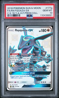 2018 Pokemon Sun & Moon Celestial Storm Fa / Rayquaza Gx C.s.'19 Y.A-H.f.prem.coll. #177a PSA 10