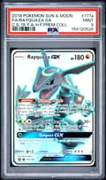 2018 Pokemon Sun & Moon Celestial Storm Full Art / Rayquaza Gx 2019 Yellow a Hidden Fates Premium Collection #177a PSA 9