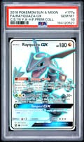 2018 Pokemon Sun & Moon Celestial Storm Full Art / Rayquaza Gx 2019 Yellow a Hidden Fates Premium Collection #177a PSA 10