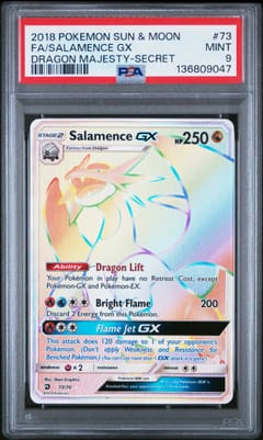 2018 Pokemon Sun & Moon Dragon Majesty Full Art / Salamence Gx Secret #73 PSA 9