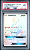 2018 Pokemon Sun & Moon Lost Thunder Fa / Shuckle Gx Lost Thunder-Secret #215 PSA 9