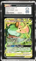 2019 Pokemon Cosmic Eclipse Venusaur & Snivy GX Holo #1/236 CGC AUTH