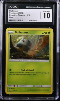 2019 Pokemon Detective Pikachu Bulbasaur Holo #1/18 CGC 10