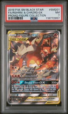 2019 Pokemon Sm Black Star Promo Fa / Rshrm. & Chrzrd.gx Promo-Figure Collection #SM201 PSA 7