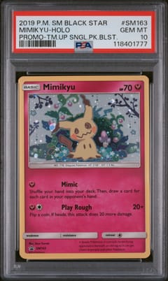 2019 Pokemon Sm Black Star Promo Mimikyu-Holo Team up Single Pack Blisters #SM163 PSA 10