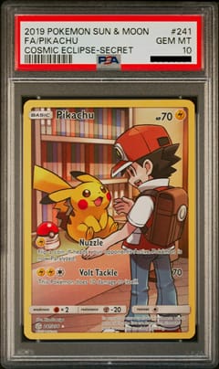 2019 Pokemon Sun & Moon Cosmic Eclipse #241 Full Art / Pikachu Secret